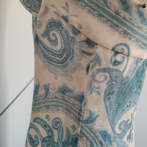 Zimmerman blue polka dot corduroy ultra-long dress with straps as evening gown - Picture 6 of 11